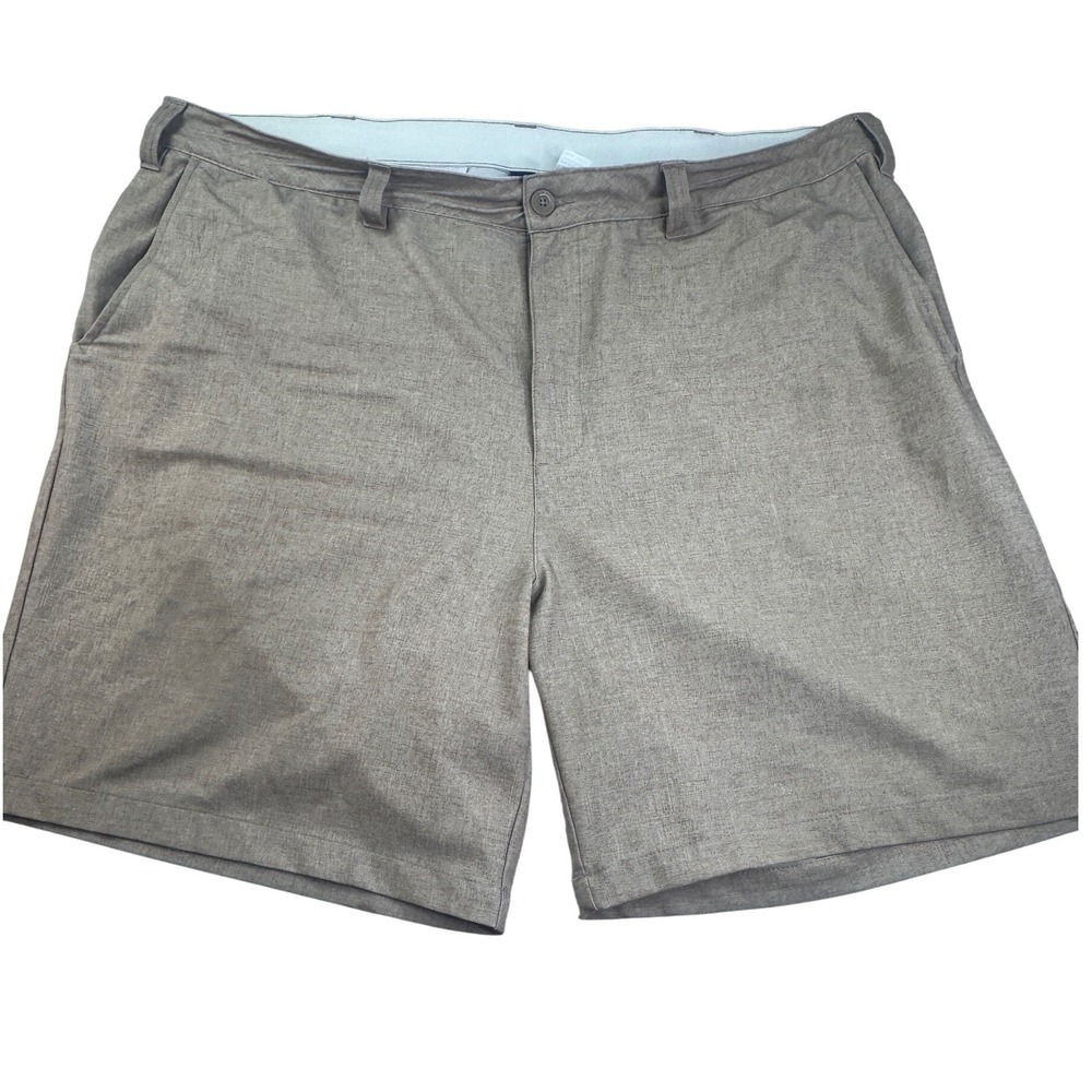 Reebok Golf Mens Tan Heathered Flat Front Performance Shorts Size 48 Athletic